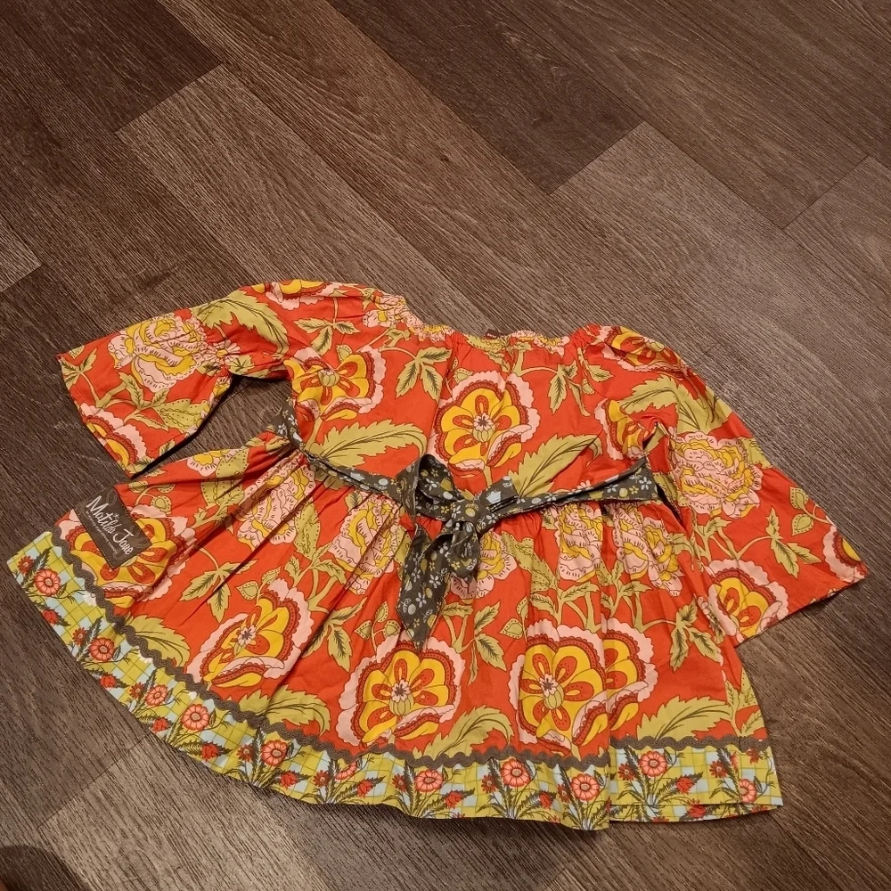 Matilda Jane Serendipity Dress in Orange and Green